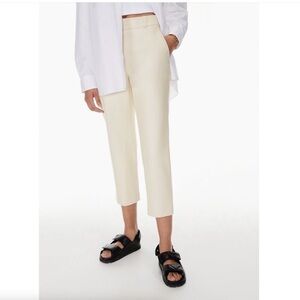 Aritzia Babaton cream faux vegan leather pants
